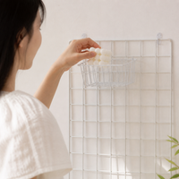 Wire Net Rack, Display Rack, Set of 10, White Metal Rack, Self-Adhesive