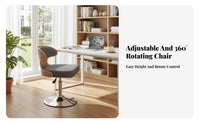 Adjustable Height Armless Rolling Chair 360-Degree rotate Household Furniture Ergonomic supportrest Vanity Stool Comfortable padding for Students, Home Office Workers, Adults, Study Room, Bedroom