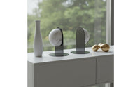 Round Bookends with Marble Orb Sculptural Marble Bookends with Metal Base Modern Bookend Set for Readers, Bookshelf, Office, Reading Quiet Area