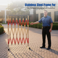 Stainless Steel Expandable Barrier, Mobile Safety Fence, Folding Guardrail for Construction, School, Outdoor Isolation