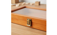 Wooden Box with Clear Lid Metal Latch Closure Wood Box with Glass Top Craft Supply Sleek Polished Finish for Collectors