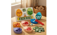 Dinosaur Egg-Shaped Counting Toy Fine Motor Skills Wooden Counting Toy Number Matching Eggs Color Sorting Wooden Number Eggs