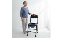Foldable Design Folding Commode Chair With Backrest Portable Toilet Chair Non-Slip Feet for Women, Disabled, Camping