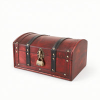 Wooden Treasure Chest with Arched Lid Rustic Wooden Treasure Chest with Locking Latch Arched Storage Box for Collectors