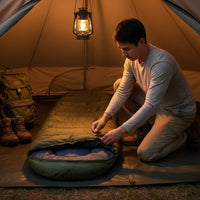 Insulated Thick Sleeping Bag Double-Layer Design Warm Sleeping Bag Compressible Camping Bedroll Splicable for Hiking, Mountaineering, Travel