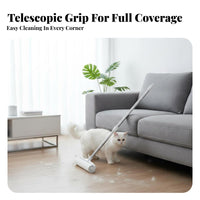 Tear-remove Sheets Long-Handled Sticky roll Multi-Surface Use Long-Handled fuzz sticky roll Extendable Handle Household Cleaning Tool With shielded Cover for Pet Owners, homeowners, Tall People, Bedding, Floors, Bedroom, Carpets