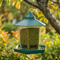 Hanging Bird Feeder with Hexagonal Roof, Outdoor Bird Feeder for Garden Supplies, Garden Bird Feeder for Stylish Outdoor Decor