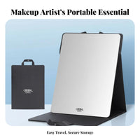 illuminated Tri-Fold Lighted Mirror Foldable Design grooming Tool Portable with Handle individual Care Item tap Control for Makeup Artists, Travelers, Teen Girls, on-site, Dressing Table, Bedroom, Bathroom