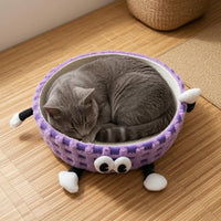 Bowl-Shaped Cotton Rope Cat Bed Playful Woven Cat Bed Breathable