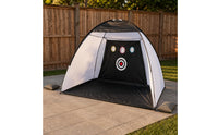 Portable Golf Hitting Enclosure Freestanding Golf Practice Net Target Panel Batting Enclosure Net Fiberglass Poles