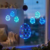 LED Easter Egg Light Colorful Luminous Egg Ornament Battery Powered Suction Cup Window Light for Party Planners, Homeowners
