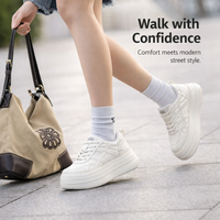 Trainers for Women with Thick Elevated Sole for Walking, Chunky Sneakers with Round Toe for Casual Wear, Extended Sizes to 9 European 43