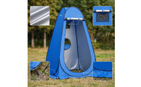 Apron-Style Outdoor Shower Tent Three-Window Portable Shower Tent 210D Oxford Material Silver-Coated for Camping, Beach, Backyard