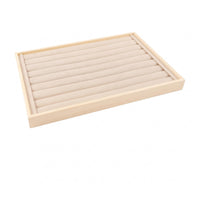 Wooden Wood Jewelry Tray Beige Cloth-linedLined Tray Shallow Home Storage Flat Profile