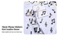500 Pieces Music Note Stickers Waterproof Holographic Musical Note Stickers Music Symbol Sticker Roll for Gift Wrapping