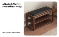 Multi-Functional Shoe Rack with Seat Space-Saving Design Cushi Single D Shoe Rack Bench Sturdy Construction Entryway Organizer Easy to Clean for Homeowners, Apartment Dwellers, Hallway, Mudroom, Bedroom, Living Room