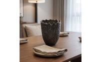 Decorative Vase Sculptural Vase with Wavy Edge Modern Flower Holder for Florists, Living Room