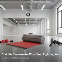 Anti-Slip XPE Foam Mat Wear-Resistant Wrestling Mat Roll High Resilience Sports Flooring Easy Installation for Combat Artists, Home Fitness Enthusiasts, Professional Athletes, Dojo, Gym, School P.E. Classes