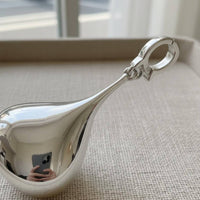 Korean Aesthetic Hollow Silver Charm Niche Design 3D Teardrop Charm Dainty Teardrop Charm Polished Finish for Women, Daily Wear, Casual Outfits