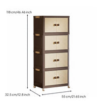 Installation-Tool-Less Foldable Storage Cabinet Large Capacity Multi-Layer Plastic Wardrobe Quick Assembly Stackable Organizer with Doors Heavy-Duty for Children, Students, Bedroom, Living Room