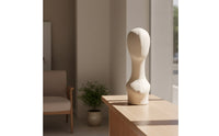 Mannequin Head with Shoulders Leather-Covered Mannequin Bust with Shoulders Long-Neck for Hairpiece Makers, Boutique Counters
