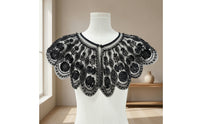 Capelet with Beaded Detailing Elegant Mesh Capelet with Sequins Embellished