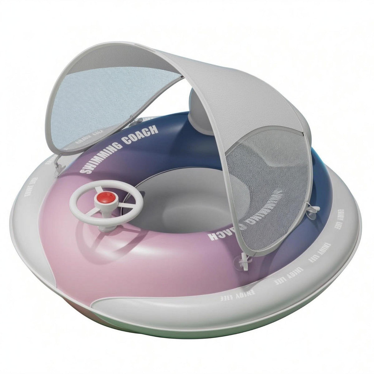 Anti-Tip Baby Swimming Seat Circle Floating Body Steering Wheel Swim Circle Portable Inflatable Baby Swim Seat Easy to Inflate and Deflate for Toddlers, Young Children