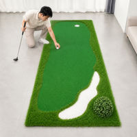 Putting Mat, 1.5m x 3.5m Artificial Grass Putting Green with Slope, Indoor Outdoor Practice for Golfers
