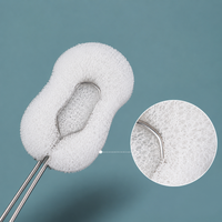 Sponge Bottle Brush with Stainless Steel Handle for Baby Bottles and Kitchen Cleaning
