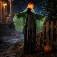 Sound-Activated Halloween Figure Motion Responder Illuminated Pumpkin Specter