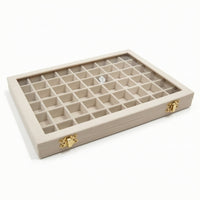 Jewelry Box with Glass Lid Segmented Display Tray Transparent for Vanity
