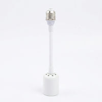 Metal Flexible Hose for E27 Extension, 220V 3A Flexible Bulb Adapter, White Metal and Plastic Gooseneck Lamp Adapter, Adjustable Bulb Riser