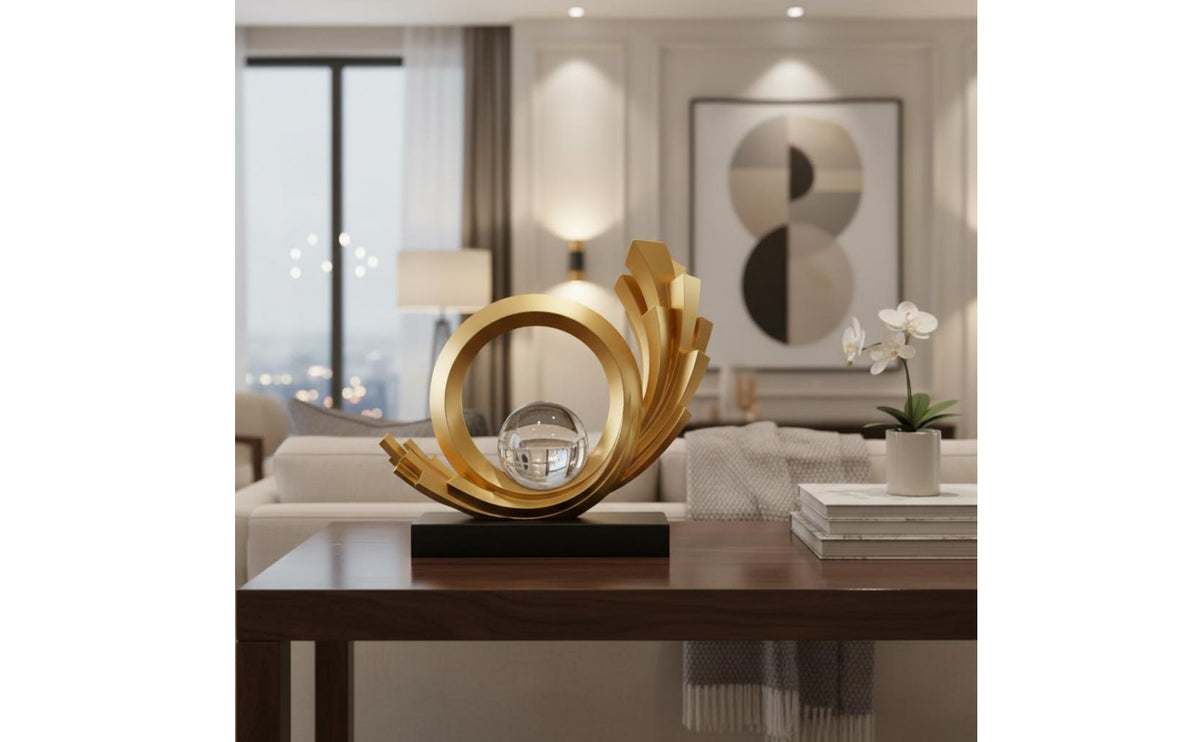 Abstract Metal Sculpture Luxury Gold Abstract Ornament Contemporary Art Design