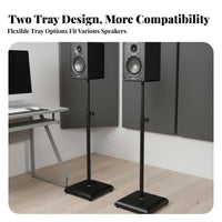Heavy Duty Metal Construction Bookshelf Speaker Stand Shock Absorbing Bookshelf Speaker Floor Stand Vibration Reduction Easy Assembly for Audiophiles, Home Theater Enthusiasts, Music Producers