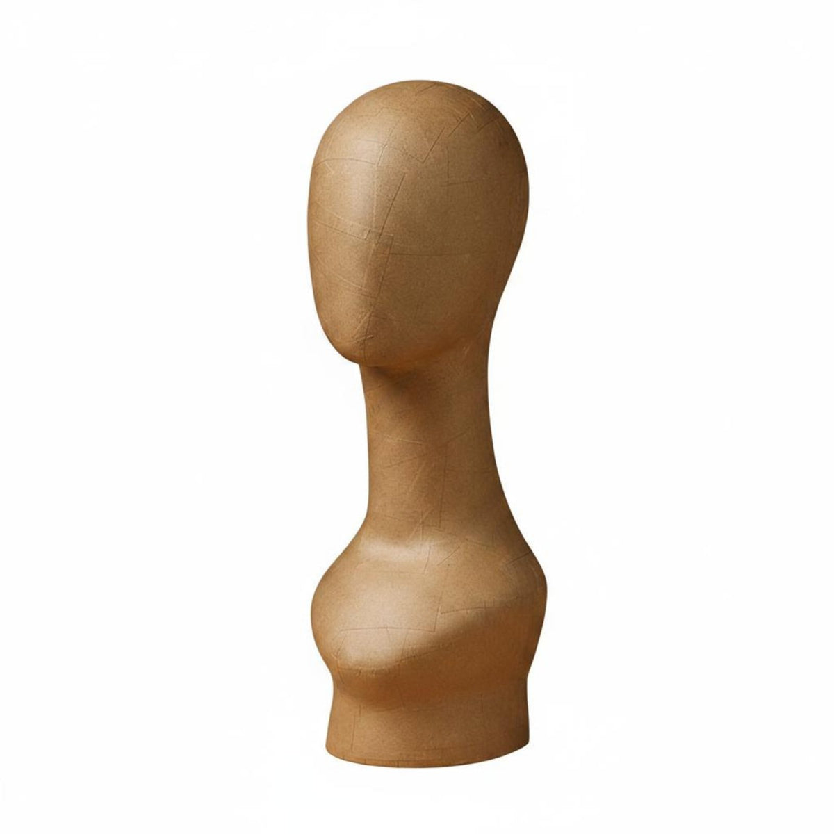 Paper Mache Head Form Vintage Style Scarf Necklace Display Head Lightweight for Store Window, Boutique
