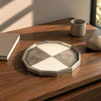 Horsehair Tray Modern Luxury Style Decorative Metal Tray Stainless Steel Frame Home Decor for Tea Table, Living Room