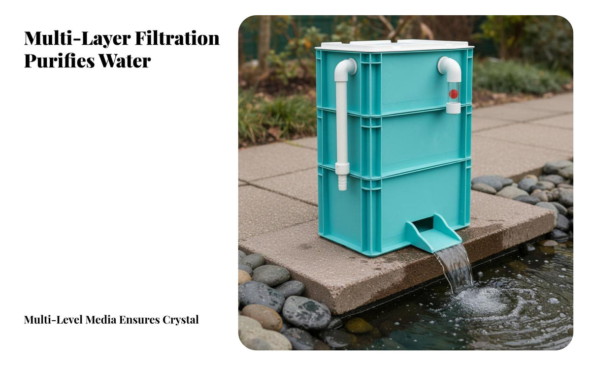 Fish Tank Water Distribution Box Waterfall Outlet Aquarium Trickle Strainer High-Efficiency Filtration Surface-Mounted Strainer Box for Outdoor