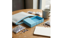 Molded Plastic Sliding Cover Bead Scoop Compact Ribbed Tray Bead Scoop Handheld