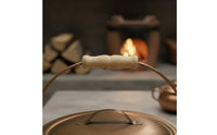 Vintage Copper Ash Can Wooden Handle for Fireside