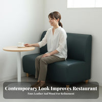 Minimalist Design Restaurant Booth Seating Set Modern Design Dining Banquette and Table Set Easy to Clean Faux Leather Booth Sofa Space-Saving for Cafe Owners, Milk Tea Shop, Bar, Lounge