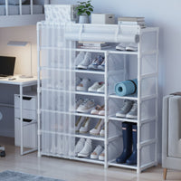 Shoe Rack with Dust Cover Space Saving Multi-Tier Shoe Rack Large Capacity for Students, Entryway, Dorm Room, Closet