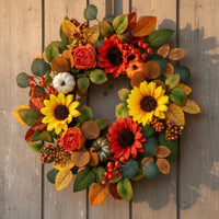 Thanksgiving Wreath Pumpkin Decoration Harvest Wreath Foliage Garland Design