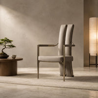 Leather Tea Chair Designer Style Tea Room Chair Luxury Feel Faux Leather Armchair for Teahouse