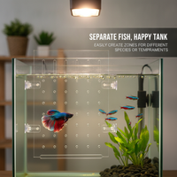 Acrylic Aquarium Divider with Suction Cups, Transparent Isolation Grid for Fish Tanks