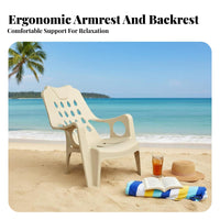 Breathable rear supportrest Patio Armchair Easy to Clean Highrear support Slatted Seat sturdyDuty Lounge Chair Weather-Resistant for Adults, Seniors, Homeowners, Beach, waterside, Balcony, Garden