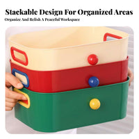 Wavy edge Storage Box vivid hues Desktop Organizer adaptable for Dorm Room