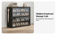 Large Capacity Dustproof Shoe Cabinet Space Saving Entryway Shoe Storage Easy Assembly Storage Cabinet with Transparent Doors Removable Shelves for Sneaker Collectors, Families, Students, Hallway, Closet, Bedroom, Garage