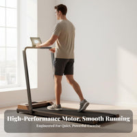Space Saving Foldable Treadmill Quiet Operation Compact Home Treadmill Shock Absorption Foldable Walking Pad LED Display for Apartment, Office, Under Desk