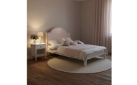 Pink Princess Bed Water-Based Paint Girls' Solid Wood Bed for Kids, Bedroom