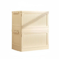 Installationinstallation-not-required Stackable Storage Box with Front Doors adaptable foldable container with Doors for property owners, Apartment Dwellers, Outdoor, Bedroom, Playroom, Living Room
